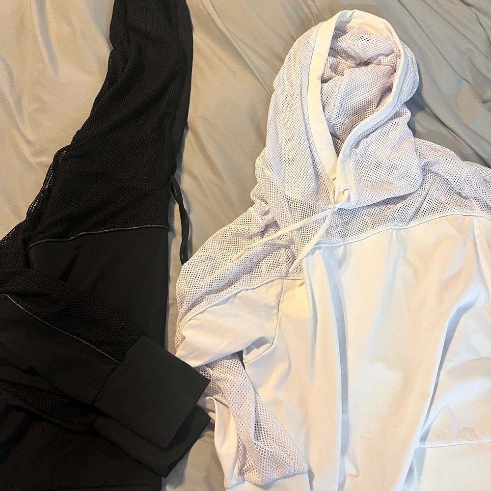 Zyia Black and White Mesh Hoodies